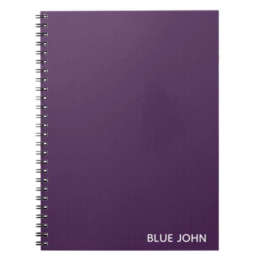 Carnet Nom pourpre bleu de couleur de John (Devant)