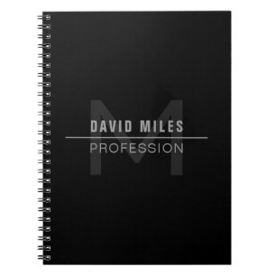 Carnet Nom professionnel moderne Dark Grey