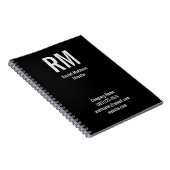 Carnet Nom professionnel noir et gris et monogramme (Côté Droit)