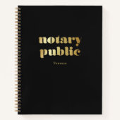 Carnet Nom public Noir Retro Or élégant (Devant)