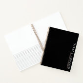 Carnet Nom public vertical rose et noir moderne (Intérieur)