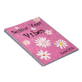 Carnet Nom, Retro Sparkly Hot Pink Vibes de l'année princ (Côté Droit)