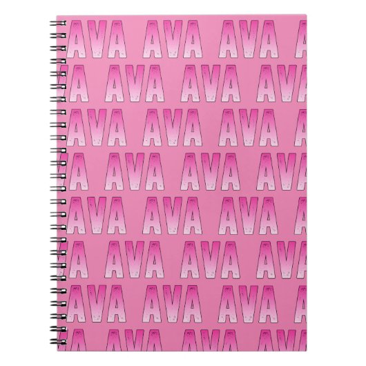 Carnet Nom rose Ava (Devant)