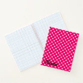 Carnet Nom rose chaud pois (Intérieur)