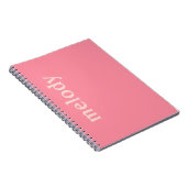 Carnet Nom rose de chambre de dortoir moderne (Côté Droit)