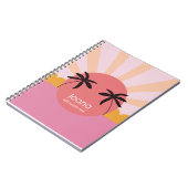 Carnet Nom rose du palmier de la plage moderne (Côté gauche)