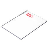 Carnet Nom rouge audacieux moderne minimaliste profession (Côté gauche)