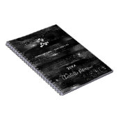 Carnet nom rustique noir logo d'entreprise (Côté Droit)