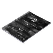 Carnet nom rustique noir logo d'entreprise (Côté gauche)