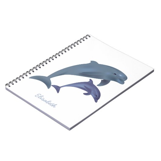 Carnet Nom sautant d'illustration de dauphins (Côté gauche)