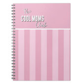 Carnet Nom Script Vintage Rayure Rose (Devant)