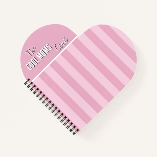 Carnet Nom Script Vintage Rayure Rose (Devant)