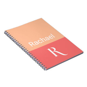 Carnet Nom simple et élégant du monogramme de la pêche