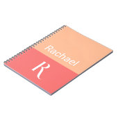 Carnet Nom simple et élégant du monogramme de la pêche (Côté gauche)