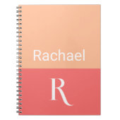 Carnet Nom simple et élégant du monogramme de la pêche (Devant)