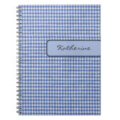 Carnet Nom sur Faux Tab Bleu Check En vichy 6,5x 8,75 (Devant)