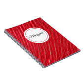 Carnet Nom sur le rouge et blanc Swiss Dots Spiral (Côté Droit)