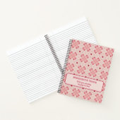 Carnet Nom Texte Rose Moderne Floral Chic Joli Fille (Intérieur)