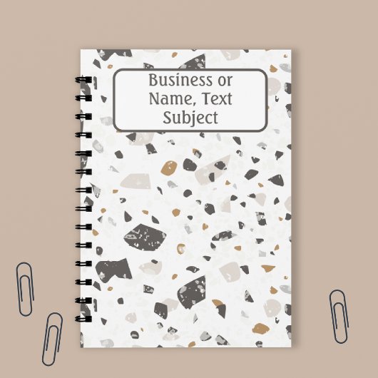 Carnet Nom, Tone Terre Marbre Chips Terrazzo Motif