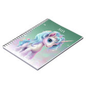 Carnet Nom Unicorne personnalisé (Côté gauche)