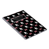 Carnet Nom unique Girly Pink Ribbons Motif (Côté Droit)