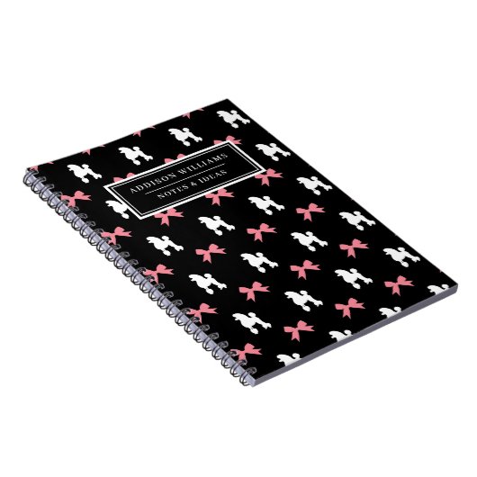 Carnet Nom unique Girly Pink Ribbons Motif (Côté Droit)