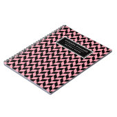 Carnet Nom unique Pink Black Herringbone Motif (Côté gauche)