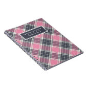 Carnet Nom unique Pink Grey Plaid Motif (Côté Droit)