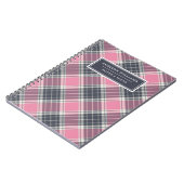 Carnet Nom unique Pink Grey Plaid Motif (Côté gauche)