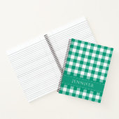 Carnet Nom Vert & Blanc En vichy À damiers Motif Noteb (Intérieur)