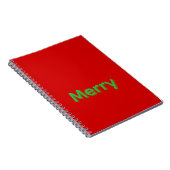 Carnet Nom vert joyeux sur fond rouge (Côté Droit)