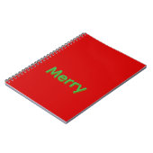 Carnet Nom vert joyeux sur fond rouge (Côté gauche)