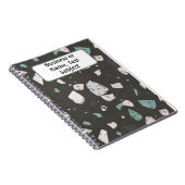 Carnet Nom, Vert & Terre Tone Chips Terrazzo Motif (Côté Droit)