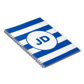 Carnet Nom Vintage Classic Bleu & Blancs (Côté Droit)