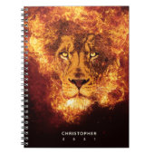 Carnet Nom visage du lion flamboyant Année (Devant)