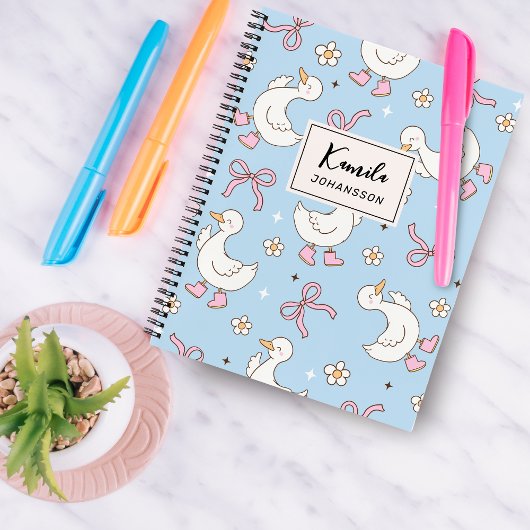 Carnet Nommé Script Personnalisé Carreau Rose Coquette