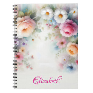 Carnet Noms d'art floral aquarelle à l'aquarelle mignons