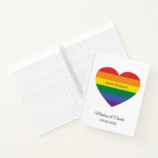 Carnet Noms personnalisés Rainbow Heart (Intérieur)