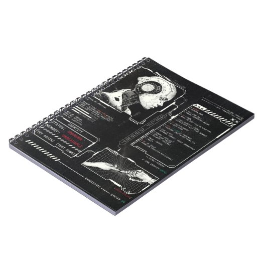 Carnet Non reconnu - Techno-Brutalist Streetwear Design (Côté gauche)