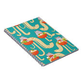 Carnet Noodles Drôles Chats Fond Turquoise (Côté Droit)