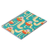 Carnet Noodles Drôles Chats Fond Turquoise (Côté gauche)