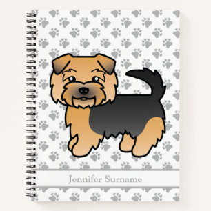 Carnet Norfolk Terrier noir et feu Dessin animé Chien & T