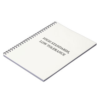 Carnet Normes élevées, Affiche minimaliste à tolérance ba