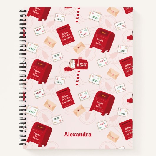 Carnet North Pôle Mail Motif de Noël Personnalisé (Devant)