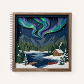 Carnet Northern Lights Canada Paper Collage Diorama (Devant)