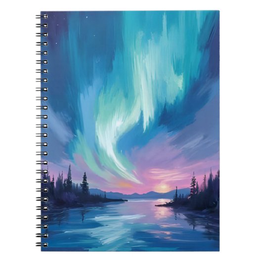 Carnet Northern Lights Winter Watercolor (Devant)