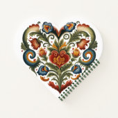 Carnet Norvégien Rosemaling Folk Art Heart (Dos)