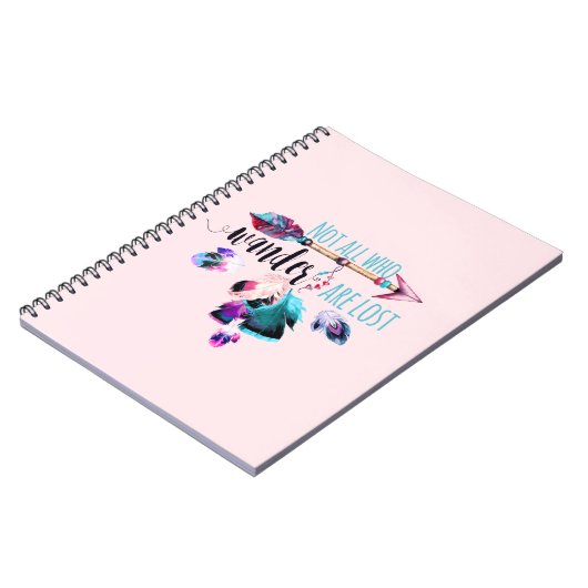 Carnet Not All Who Wander Are Lost Bohemian (Côté gauche)