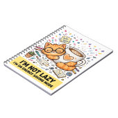 Carnet Not Lazy - Energy Saving Cat Notebook (Côté gauche)