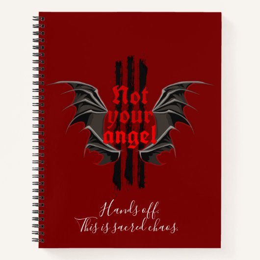 Carnet Not Your Angel Notebook – Sacred Chaos Gothic Vibe (Devant)